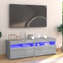 Mueble de TV con luces LED gris Sonoma 120x35x40 cm de vidaXL, Muebles TV - Ref: Foro24-815673, Precio: 76,39 €, Descuento: %