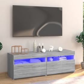 Mueble de TV con luces LED gris Sonoma 120x35x40 cm de vidaXL, Muebles TV - Ref: Foro24-815673, Precio: 76,99 €, Descuento: %