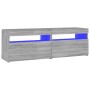 Mueble de TV con luces LED gris Sonoma 120x35x40 cm de vidaXL, Muebles TV - Ref: Foro24-815673, Precio: 76,39 €, Descuento: %