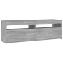 TV cabinet with LED lights Sonoma gray 120x35x40 cm by vidaXL, TV Furniture - Ref: Foro24-815673, Price: 76,13 €, Discount: %