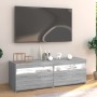 Mueble de TV con luces LED gris Sonoma 120x35x40 cm de vidaXL, Muebles TV - Ref: Foro24-815673, Precio: 76,39 €, Descuento: %