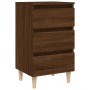 Bedside table 2 units oak brown wooden legs 40x35x69 cm by vidaXL, Nightstands - Ref: Foro24-813139, Price: 90,37 €, Discount: %