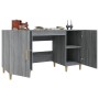 Escritorio de madera contrachapada gris Sonoma 140x50x75 cm de vidaXL, Escritorios - Ref: Foro24-817550, Precio: 111,90 €, De...