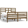 Estructura de cama madera maciza King marrón miel 150x200 cm de vidaXL, Camas y somieres - Ref: Foro24-3105868, Precio: 152,6...