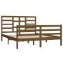 Estructura de cama madera maciza King marrón miel 150x200 cm de vidaXL, Camas y somieres - Ref: Foro24-3105868, Precio: 152,6...