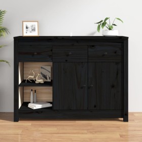 Aparador de madera maciza de pino negro 100x35x74 cm de vidaXL, Aparadores - Ref: Foro24-814558, Precio: 123,99 €, Descuento: %