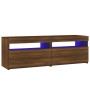 Mueble de TV con luces LED marrón roble 120x35x40 cm de vidaXL, Muebles TV - Ref: Foro24-815674, Precio: 73,80 €, Descuento: %