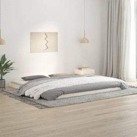 Solid white pine wood bed frame 200x200 cm by vidaXL, Beds and slatted bases - Ref: Foro24-823425, Price: 119,08 €, Discount: %