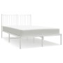 Metal bed frame with white headboard 120x200 cm by vidaXL, Beds and slatted bases - Ref: Foro24-350929, Price: 84,94 €, Disco...