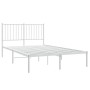 Bettgestell aus Metall mit weißem Kopfteil 120x200 cm von vidaXL, Betten und Lattenroste - Ref: Foro24-350929, Preis: 84,94 €...