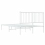 Metal bed frame with white headboard 120x200 cm by vidaXL, Beds and slatted bases - Ref: Foro24-350929, Price: 84,94 €, Disco...