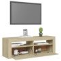 Mueble de TV con luces LED roble Sonoma 120x35x40 cm de vidaXL, Muebles TV - Ref: Foro24-804313, Precio: 82,03 €, Descuento: %