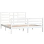 Weißer Massivholzbettrahmen 160x200 cm von vidaXL, Betten und Lattenroste - Ref: Foro24-3105871, Preis: 140,84 €, Rabatt: %