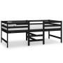 Cama media-alta madera maciza de pino negra 90x200 cm de vidaXL, Camas y somieres - Ref: Foro24-806979, Precio: 164,99 €, Des...