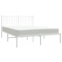 Metal bed frame with white headboard 135x190 cm by vidaXL, Beds and slatted bases - Ref: Foro24-350930, Price: 87,92 €, Disco...