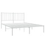 Metal bed frame with white headboard 135x190 cm by vidaXL, Beds and slatted bases - Ref: Foro24-350930, Price: 87,92 €, Disco...