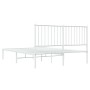 Metal bed frame with white headboard 135x190 cm by vidaXL, Beds and slatted bases - Ref: Foro24-350930, Price: 87,92 €, Disco...