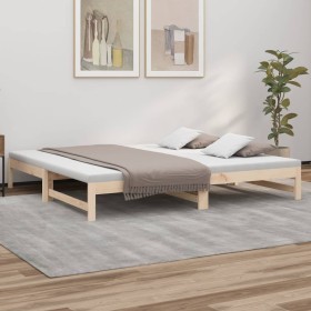 Removable sofa bed solid pine wood 2x(100x200) cm by vidaXL, Beds and slatted bases - Ref: Foro24-823399, Price: 129,64 €, Di...