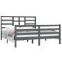 Solid gray pine wood bed frame 160x200 cm by vidaXL, Beds and slatted bases - Ref: Foro24-3105872, Price: 150,99 €, Discount: %