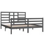 Solid gray pine wood bed frame 160x200 cm by vidaXL, Beds and slatted bases - Ref: Foro24-3105872, Price: 150,99 €, Discount: %