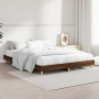 Estructura de cama madera de ingeniería marrón roble 140x190 cm de vidaXL, Camas y somieres - Ref: Foro24-832076, Precio: 121...