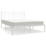 Metal bed frame with white headboard 140x190 cm by vidaXL, Beds and slatted bases - Ref: Foro24-350931, Price: 88,99 €, Disco...