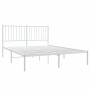 Metal bed frame with white headboard 140x190 cm by vidaXL, Beds and slatted bases - Ref: Foro24-350931, Price: 88,99 €, Disco...