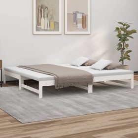 Removable sofa bed solid white pine wood 2x(100x200) cm by vidaXL, Beds and slatted bases - Ref: Foro24-823400, Price: 135,99...