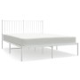 Estructura de cama con cabecero metal blanca 140x200 cm de vidaXL, Camas y somieres - Ref: Foro24-350932, Precio: 85,11 €, De...