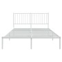 Estructura de cama con cabecero metal blanca 140x200 cm de vidaXL, Camas y somieres - Ref: Foro24-350932, Precio: 85,11 €, De...