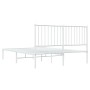 Estructura de cama con cabecero metal blanca 140x200 cm de vidaXL, Camas y somieres - Ref: Foro24-350932, Precio: 85,11 €, De...