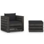 2-piece garden furniture with gray impregnated wood cushions by vidaXL, Garden sets - Ref: Foro24-3068151, Price: 191,12 €, D...