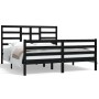 Estructura de cama de madera maciza negra 160x200 cm de vidaXL, Camas y somieres - Ref: Foro24-3105874, Precio: 154,84 €, Des...