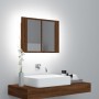 Armario con espejo y LED madera color marrón roble 60x12x45 cm de vidaXL, Tocadores de baño - Ref: Foro24-822843, Precio: 56,...