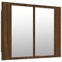 Cabinet with mirror and LED oak brown wood 60x12x45 cm by vidaXL, bathroom vanities - Ref: Foro24-822843, Price: 56,16 €, Dis...