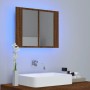 Cabinet with mirror and LED oak brown wood 60x12x45 cm by vidaXL, bathroom vanities - Ref: Foro24-822843, Price: 56,16 €, Dis...