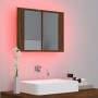 Cabinet with mirror and LED oak brown wood 60x12x45 cm by vidaXL, bathroom vanities - Ref: Foro24-822843, Price: 56,16 €, Dis...