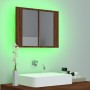 Cabinet with mirror and LED oak brown wood 60x12x45 cm by vidaXL, bathroom vanities - Ref: Foro24-822843, Price: 56,16 €, Dis...