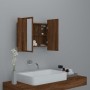 Cabinet with mirror and LED oak brown wood 60x12x45 cm by vidaXL, bathroom vanities - Ref: Foro24-822843, Price: 56,16 €, Dis...