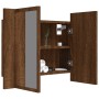 Cabinet with mirror and LED oak brown wood 60x12x45 cm by vidaXL, bathroom vanities - Ref: Foro24-822843, Price: 56,16 €, Dis...