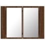 Cabinet with mirror and LED oak brown wood 60x12x45 cm by vidaXL, bathroom vanities - Ref: Foro24-822843, Price: 56,16 €, Dis...