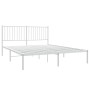 Bettgestell aus Metall mit weißem Kopfteil 150x200 cm von vidaXL, Betten und Lattenroste - Ref: Foro24-350933, Preis: 93,70 €...