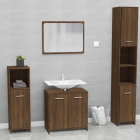 Set de muebles de baño madera contrachapada marrón roble de vidaXL, Muebles de baño - Ref: Foro24-815530, Precio: 60,67 €, De...