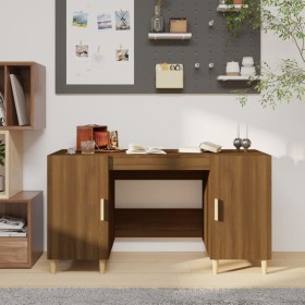 Brown oak plywood desk 140x50x75 cm by vidaXL, Desks - Ref: Foro24-817551, Price: 92,99 €, Discount: %