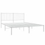 Estructura de cama con cabecero metal blanca 160x200 cm de vidaXL, Camas y somieres - Ref: Foro24-350934, Precio: 98,70 €, De...