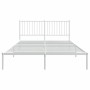 Estructura de cama con cabecero metal blanca 160x200 cm de vidaXL, Camas y somieres - Ref: Foro24-350934, Precio: 98,70 €, De...