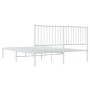 Estructura de cama con cabecero metal blanca 160x200 cm de vidaXL, Camas y somieres - Ref: Foro24-350934, Precio: 98,70 €, De...