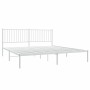 Estructura de cama de metal con cabecero blanco 183x213 cm de vidaXL, Camas y somieres - Ref: Foro24-350936, Precio: 98,99 €,...