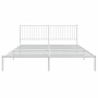 Estructura de cama de metal con cabecero blanco 183x213 cm de vidaXL, Camas y somieres - Ref: Foro24-350936, Precio: 98,99 €,...