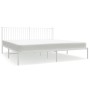 Metal bed frame with white headboard 193x203 cm by vidaXL, Beds and slatted bases - Ref: Foro24-350937, Price: 100,25 €, Disc...